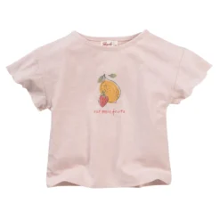 People Wear Organic T-Shirt Obst Hellrosa Melange Kurzarm Bio-Baumwolle