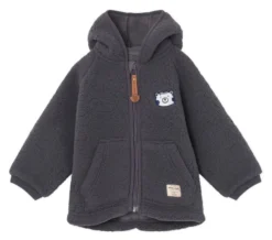 Mini A Ture X Affenzahn Fleecejacke Anno Bär Dunkelgrau