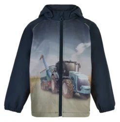 Minymo Jungen Softshelljacke Traktor Blau