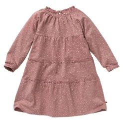 People Wear Organic Mädchen Kleid Smoky Rose Beeren Langarm