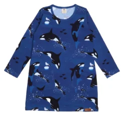 Walkiddy Tunika Playful Orcas Blau Biobaumwolle GOTS