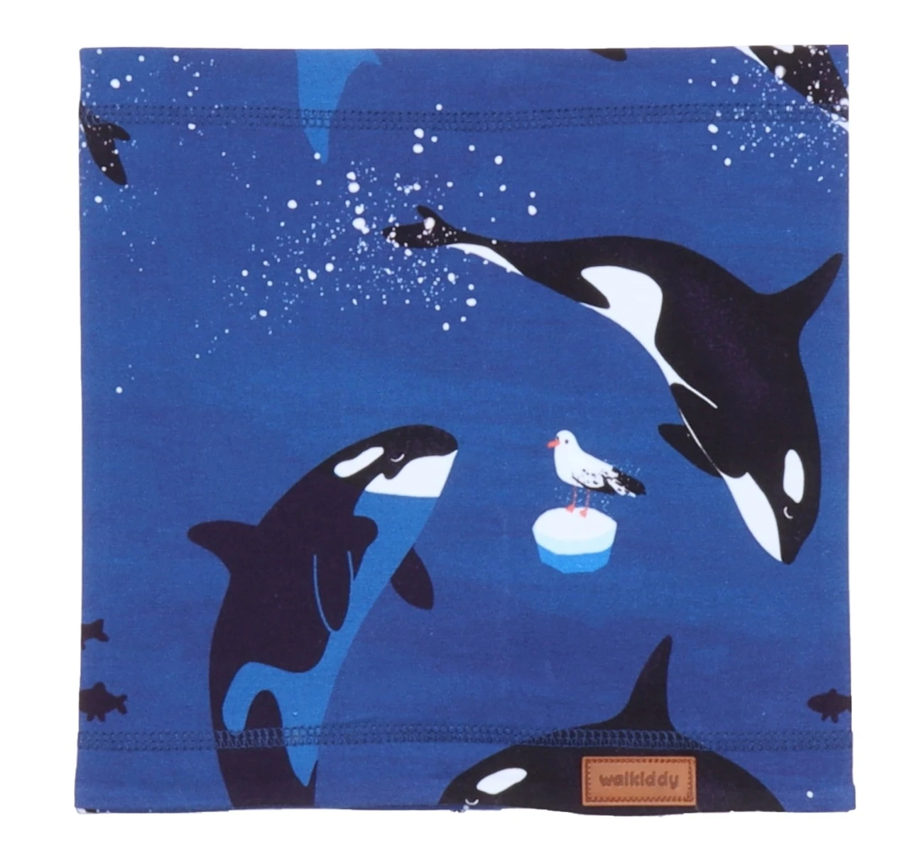 Walkiddy Kinder Loop Playful Orcas Blau Biobaumwolle GOTS 1 Walkiddy Kinder Loop Playful Orcas Blau Biobaumwolle GOTS