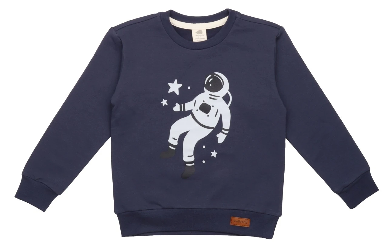 Walkiddy Sweatshirt Space Trip Astronaut Navy