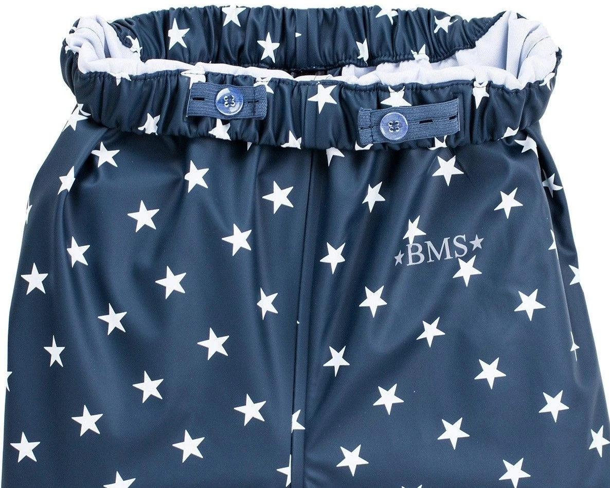 BMS Regenhose Marine Mit Sternchen Bundhose Ohne Träger 2 BMS Regenhose Marine Mit Sternchen Bundhose Ohne Träger – Bild 2