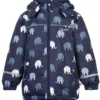CELAVI Jungen Winterjacke Dunkelblau Mit Elefanten Outdoorjacke