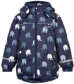 CELAVI Jungen Winterjacke Dunkelblau Mit Elefanten Outdoorjacke
