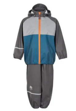 CeLaVi Jungen Regenanzug Graphit/vallerta Blau Set Regenhose + Regenjacke