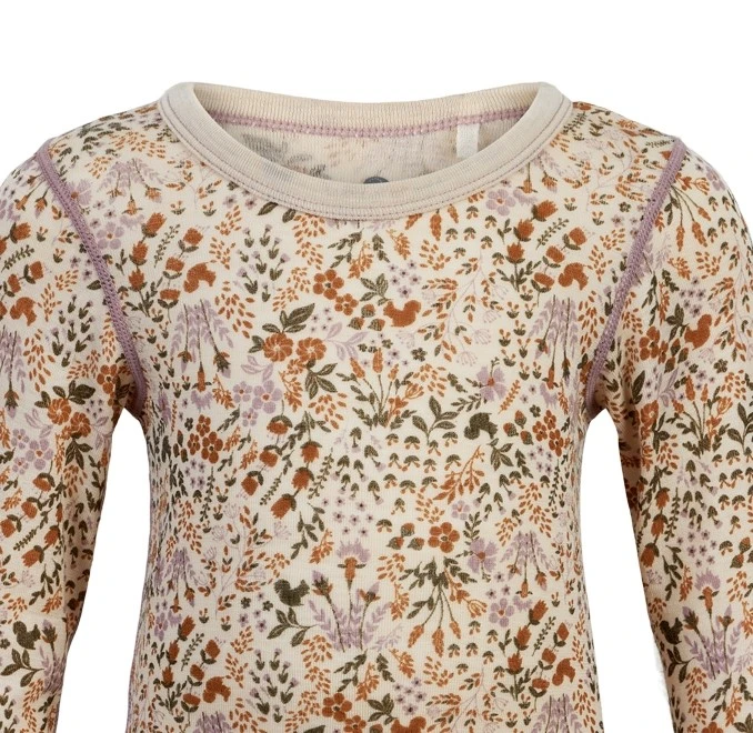 Celavi Mädchen Wollshirt Herbstblumen Langarmshirt 2 Celavi Mädchen Wollshirt Herbstblumen Langarmshirt – Bild 2