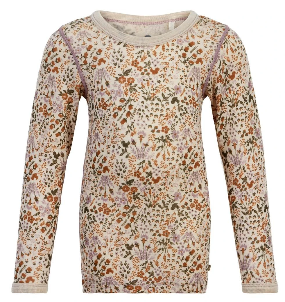 Celavi Mädchen Wollshirt Herbstblumen Langarmshirt 1 Celavi Mädchen Wollshirt Herbstblumen Langarmshirt