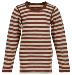 Celavi Kinder Wollshirt Langarmshirt Blockstreifen