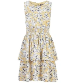 Creamie Mädchenkleid Strohgelb/weiß Flowers