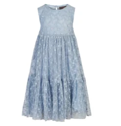 Creamie Mädchenkleid Hellblau Tüllstickerei Festlich
