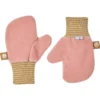 Finkid NUPUJUSSI Rose/cinnamon Fleece Fäustlinge Mit Ringelbündchen