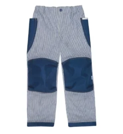 Finkid Jeanshose KUU Denim Striped/denim Mit Streifen Outdoorhose Knieverstärkt