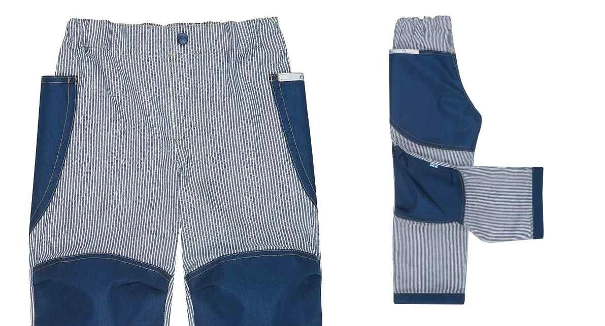 Finkid Jeanshose KUU Denim Striped/denim Mit Streifen Outdoorhose Knieverstärkt 2 Finkid Jeanshose KUU Denim Striped/denim Mit Streifen Outdoorhose Knieverstärkt – Bild 2