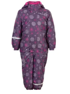 Minymo Mädchen Skianzug Lila Blumen Loganberry