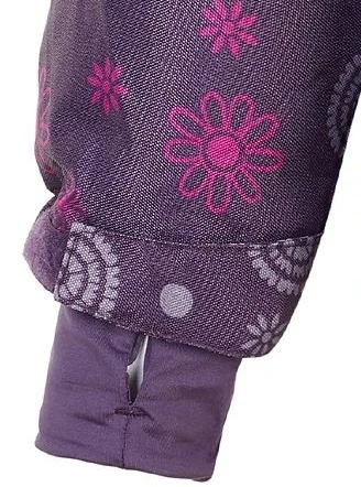 Minymo Mädchen Skianzug Lila Blumen Loganberry 2 Minymo Mädchen Skianzug Lila Blumen Loganberry – Bild 2