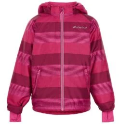 MINYMO Kinder Winterjacke Le90 Vivacious Rot Pink Gestreift