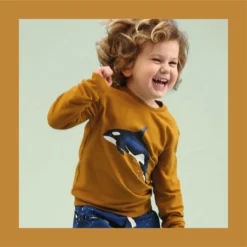 Walkiddy Sweatshirt Orca Curry Schwertwal -Kinderbekleidungs Geschäft orca sewati walkiddy 1280x1280