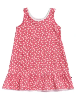 Mädchen Sommerkleid Rot Blümchen Jersey Trägerkleid