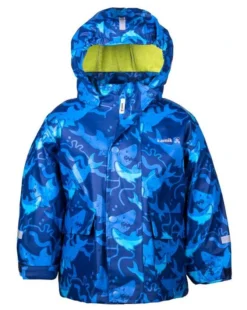 Kamik Kinder Regenjacke Shark Haifisch Blau Mit Textilfutter