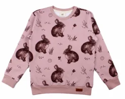 Walkiddy Mädchen Sweatshirt Cute Rabbits Rosa
