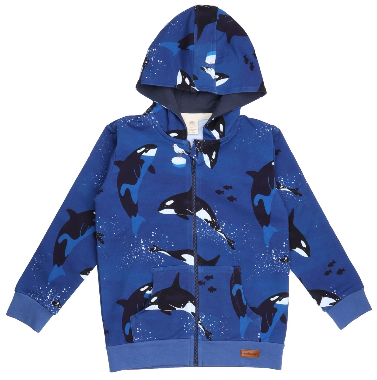 Walkiddy Kapuzenjacke Orcas Meerblau Sweatjacke