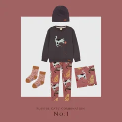 Walkiddy Mädchen Loop Playful Cats Darkrose Katzen Biobaumwolle -Kinderbekleidungs Geschäft walkiddy katzen cats 1280x1280 1