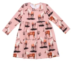Walkiddy Kleid Beauty Horses Rosa Pferde Biobaumwolle GOTS