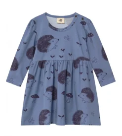 Walkiddy Kleid Igel Happy Hedehogs Jeansblau Biobaumwolle