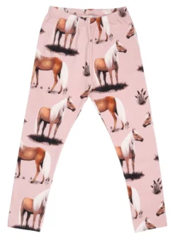 Walkiddy Leggings Beauty Horses Rosa Biobaumwolle