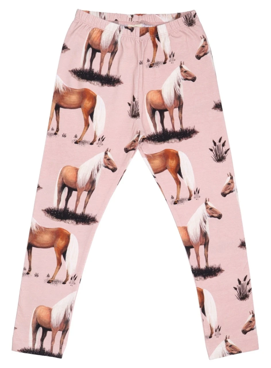 Walkiddy Leggings Beauty Horses Rosa Biobaumwolle 1 Walkiddy Leggings Beauty Horses Rosa Biobaumwolle