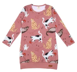 Walkiddy Sportdress Kleid Katze Playful Cat Long Sweati