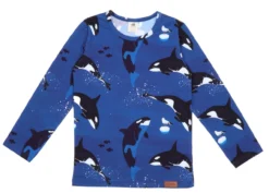 Walkiddy Langarmshirt Playful Orcas Meerblau Biobaumwolle