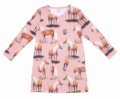Walkiddy Tunika Beauty Horses Rosa Pferde Biobaumwolle GOTS